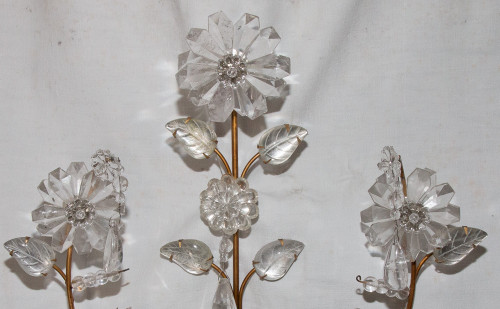 Paire d'Appliques en Cristal de Roche Maison Baguès Circa 1960