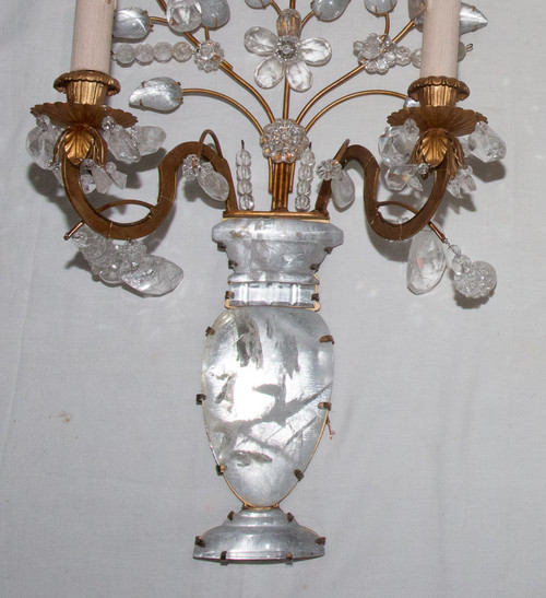 Paire d'Appliques en Cristal de Roche Maison Baguès Circa 1960