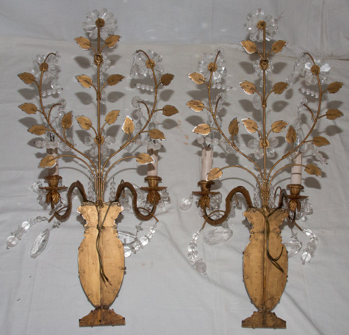 Paire d'Appliques en Cristal de Roche Maison Baguès Circa 1960