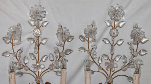 Paire d'Appliques en Cristal de Roche Maison Baguès Circa 1960