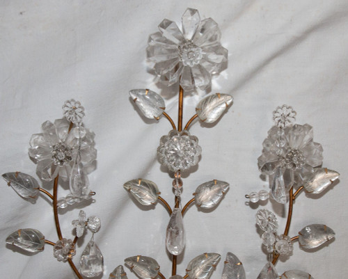 Paire d'Appliques en Cristal de Roche Maison Baguès Circa 1960