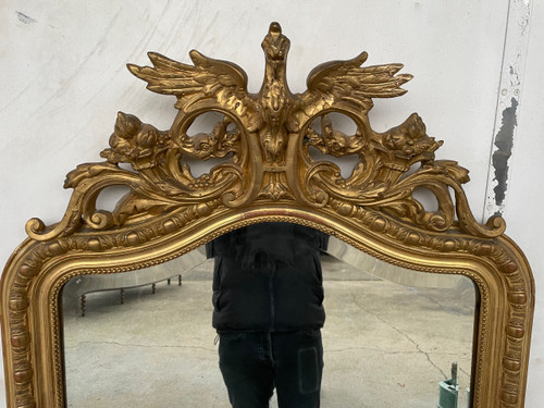 Grand Miroir Doré Napoléon III 165 X 92 Cm