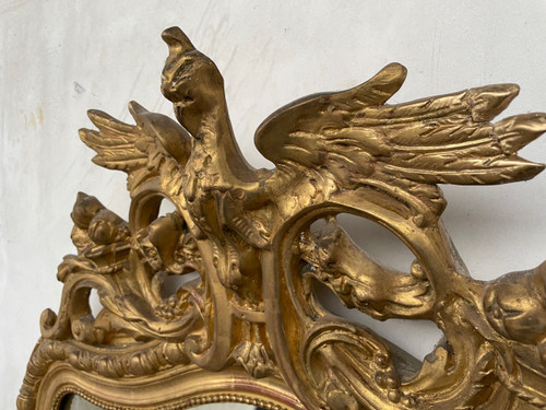 Grand Miroir Doré Napoléon III 165 X 92 Cm