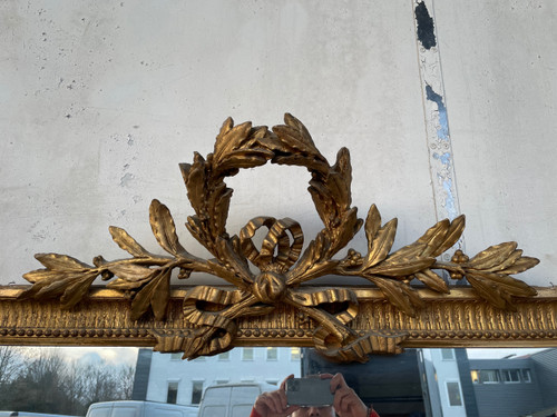 Grand Miroir Doré Style Louis XVI 190 X 117 Cm