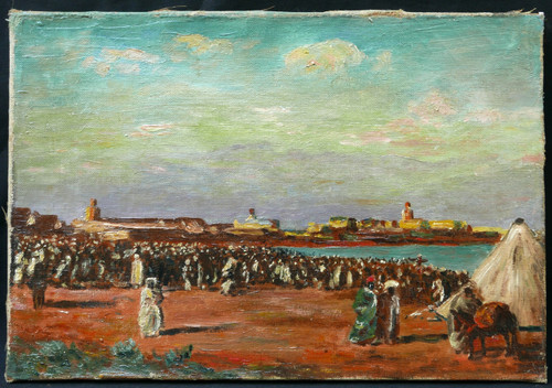 FRENCH school late 19th century, The market in Mazagran (Algeria)