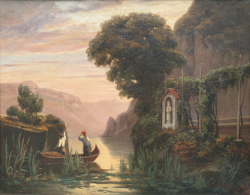 Jean-Charles GRANDJEAN – Fischer an einem See in Italien