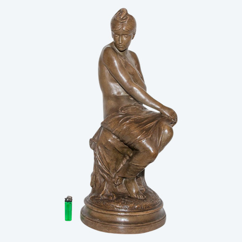 Scultura in terracotta "La Bagnante" Firmata Delaroche 1797-1856