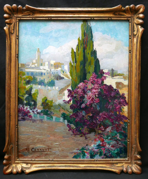 Micheline CANNAUT-UTZ, Paesaggio a Sidi Bou-Saïd in Tunisia
