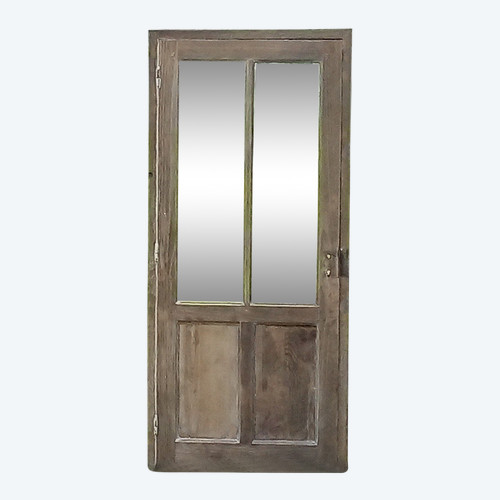 Antique Oak Two-panel Entrance Door With Frame Ready to Install