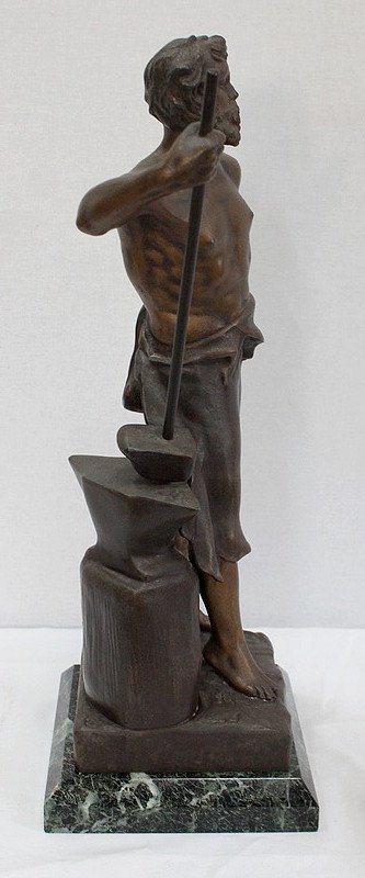 Bronze with Brown and Golden Patina, "Le Travail", by Rousseau - Beginning of the 20th century