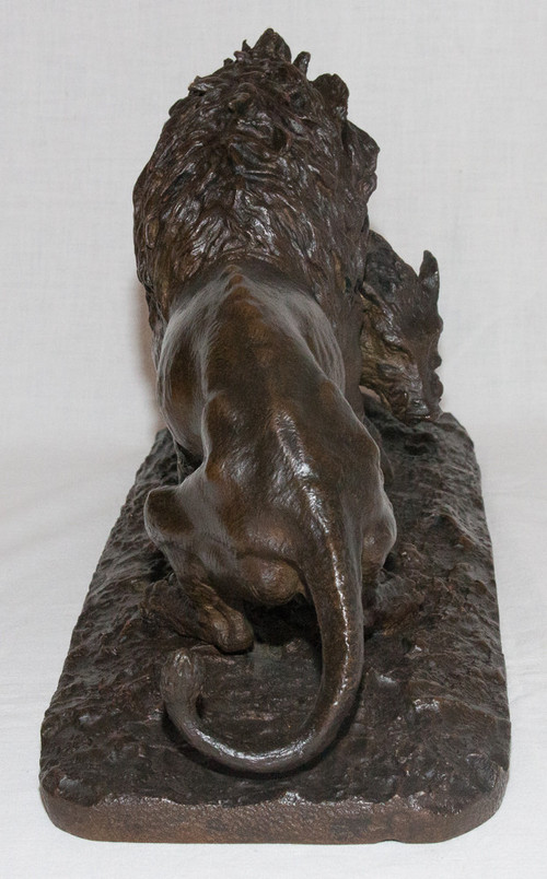 Lion Entraînant Un Sanglier Dated 1836 Christophe Fratin