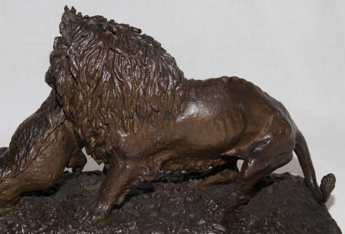 Lion Entraînant Un Sanglier Dated 1836 Christophe Fratin