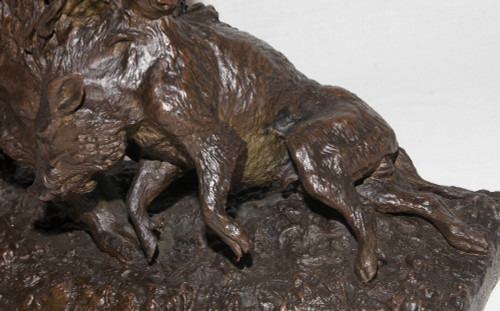 Lion Entraînant Un Sanglier Dated 1836 Christophe Fratin