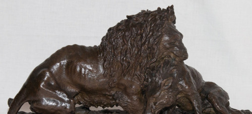 Lion Entraînant Un Sanglier Dated 1836 Christophe Fratin