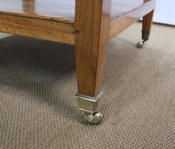  Rolling trolley in blond Walnut, Directoire taste - 1st part of the 19th century