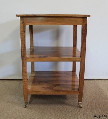  Rolling trolley in blond Walnut, Directoire taste - 1st part of the 19th century