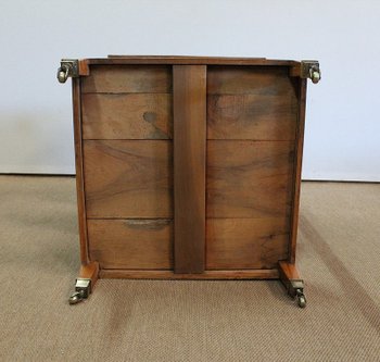  Rolling trolley in blond Walnut, Directoire taste - 1st part of the 19th century