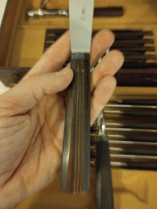 Knife Set - Macassar Ebony - Art Deco - 27 Pieces - V. 1930.