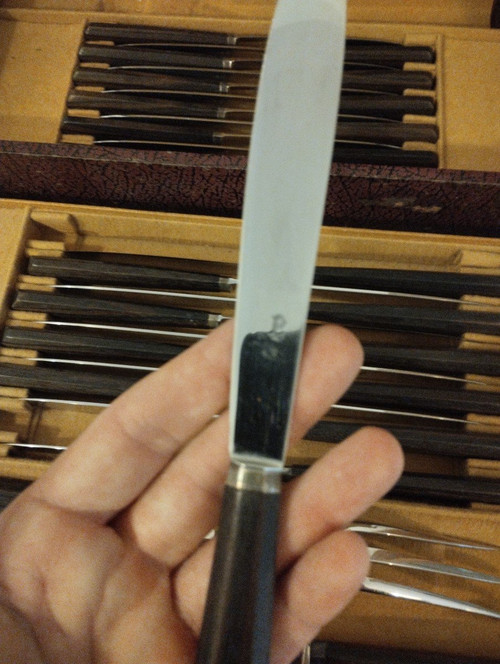 Knife Set - Macassar Ebony - Art Deco - 27 Pieces - V. 1930.