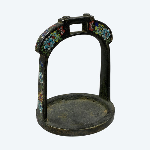 Bronze stirrup with cloisonné enamel China early 19th century