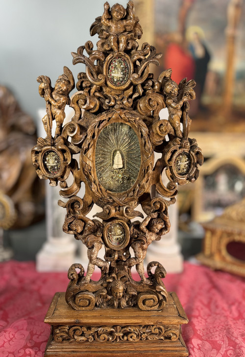 Reliquary Of Saint Alexander Decorated With Cherubs - 18th century