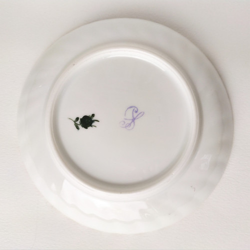 Tazza da colazione con piattino in porcellana di Dresda