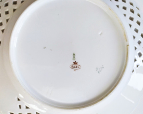 Hand Painted Plate Saxe Hermann Ohme Porcelain 19th c 