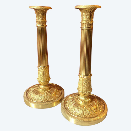 Pair of large candlesticks, Empire period