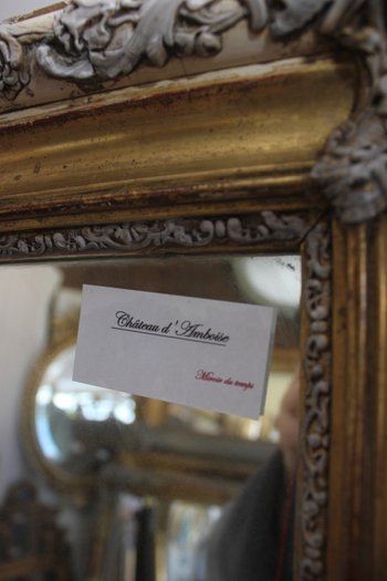 Patinated gold leaf mirror