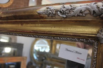 Patinated gold leaf mirror