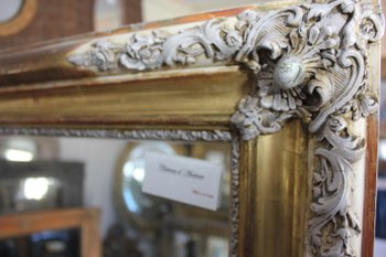 Patinated gold leaf mirror