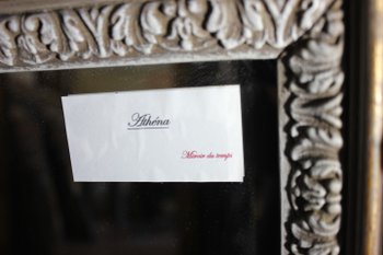 Old fireplace mirror with patina restoration