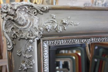 Old fireplace mirror with patina restoration
