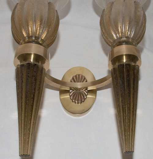 Paire d'Appliques De Murano, Seguso  Années 40