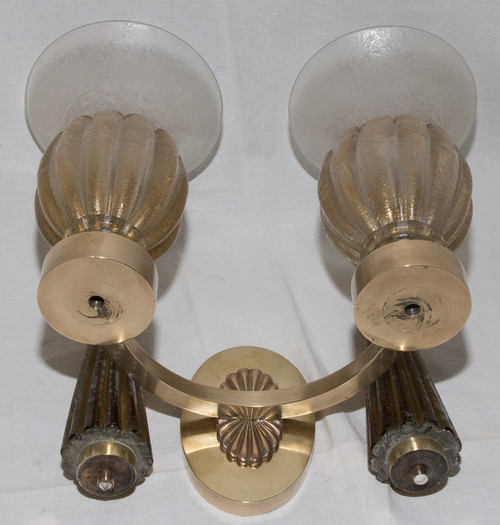 Paire d'Appliques De Murano, Seguso  Années 40