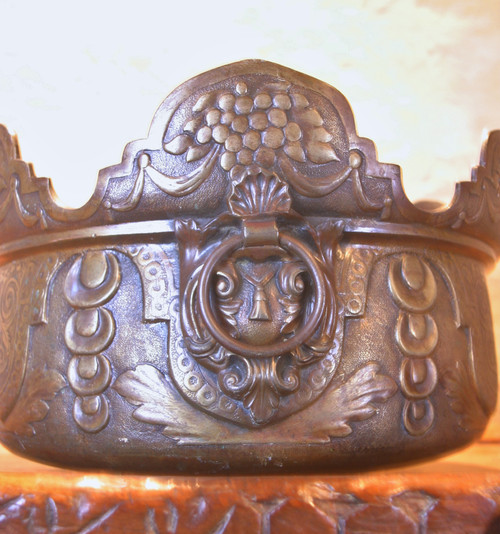 Très grand Cache Pot en Bronze Art Déco