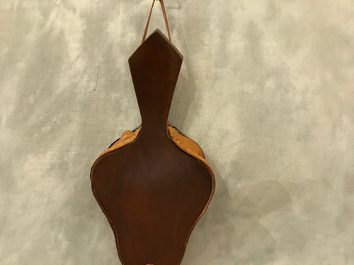 small antique mantelpiece bellows in varnished mahogany from the 19th century