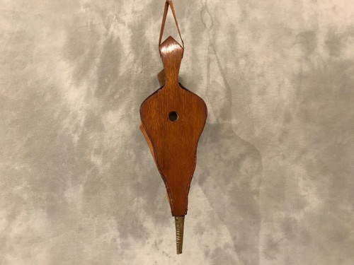small antique mantelpiece bellows in varnished mahogany from the 19th century