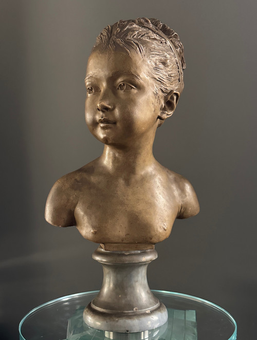 d'Après Houdon, Sculpture Buste De Louise Brongniart Terracotta 19th century