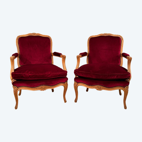 Large Pair Of Louis XV Style Armchairs Circa 1900
