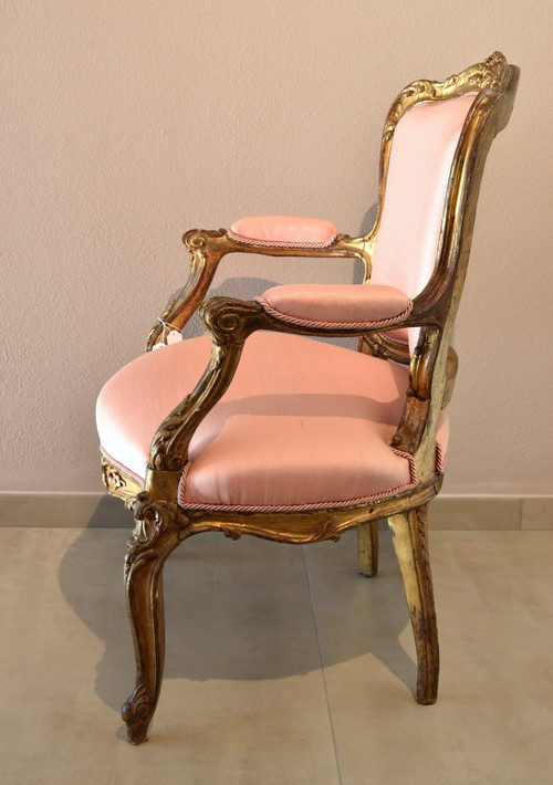 Pair Of Armchairs From The Rococo Period, France, 18th Century