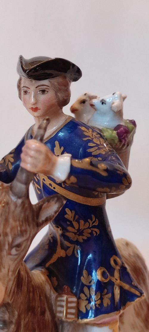 Tailor on a goat.porcelain Samson.Chesea