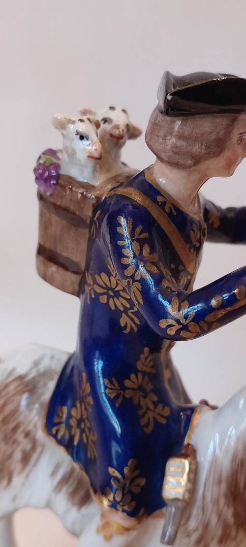 Tailor on a goat.porcelain Samson.Chesea
