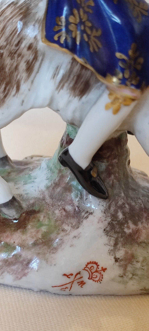 Tailor on a goat.porcelain Samson.Chesea