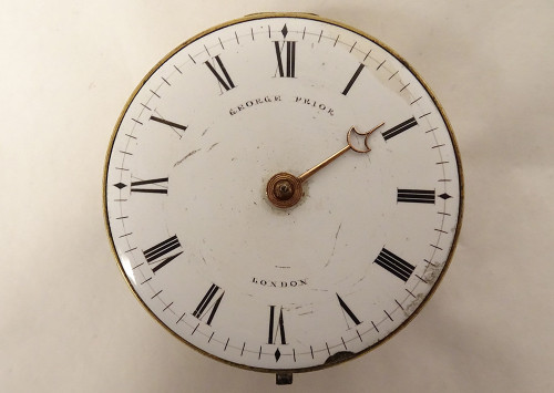 Miniatura di orologio da terra olandese in argento Vergine Venere XIX secolo