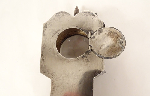 Miniatura di orologio da terra olandese in argento Vergine Venere XIX secolo