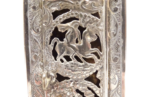 Miniatura di orologio da terra olandese in argento Vergine Venere XIX secolo
