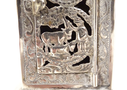 Miniatura di orologio da terra olandese in argento Vergine Venere XIX secolo