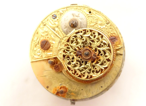 Miniatura di orologio da terra olandese in argento Vergine Venere XIX secolo