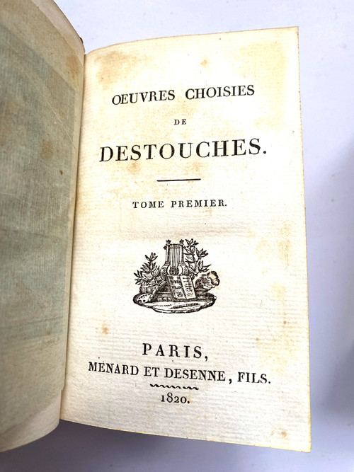 Charming set of 4 + 5 volumes in 16 Détouche et d'Harleville, Paris theater of 1820